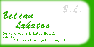belian lakatos business card